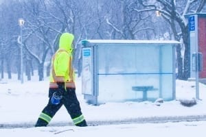 Painting in cold weather - worker