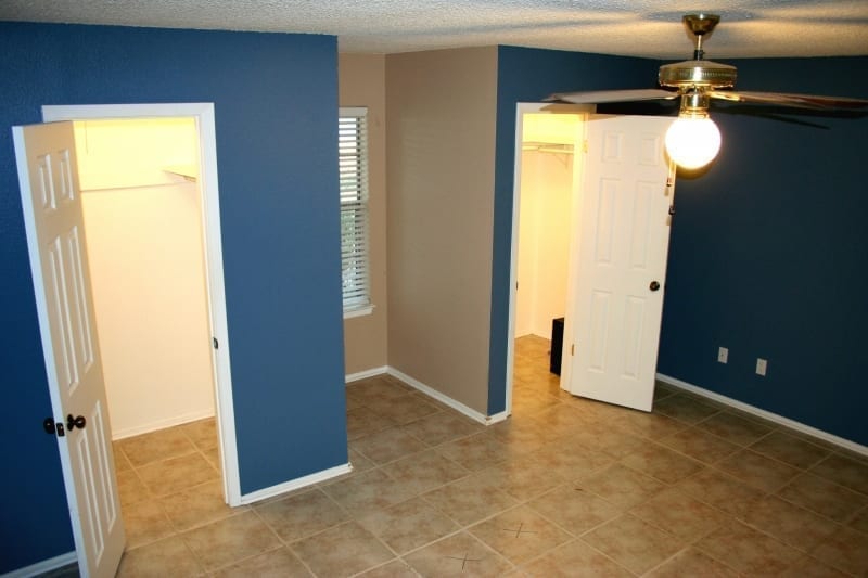 Blue and Tan Bedroom