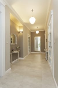 painted hallway with nook