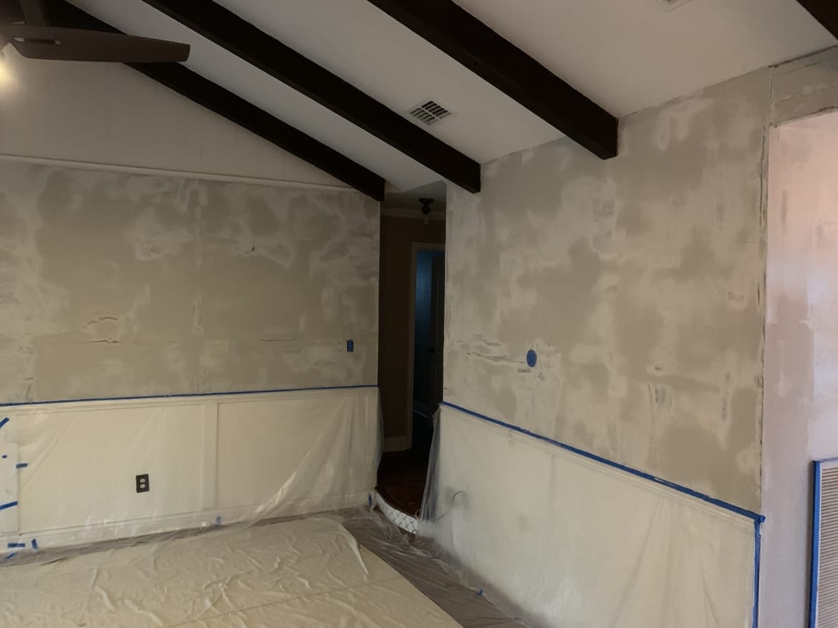 living room wall retexture – during living room wall retexture - during