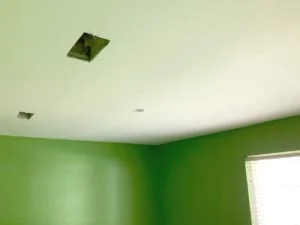 green bedroom after popcorn removal