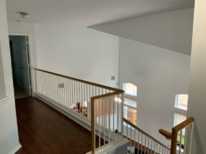 gray painted walls - upstairs view