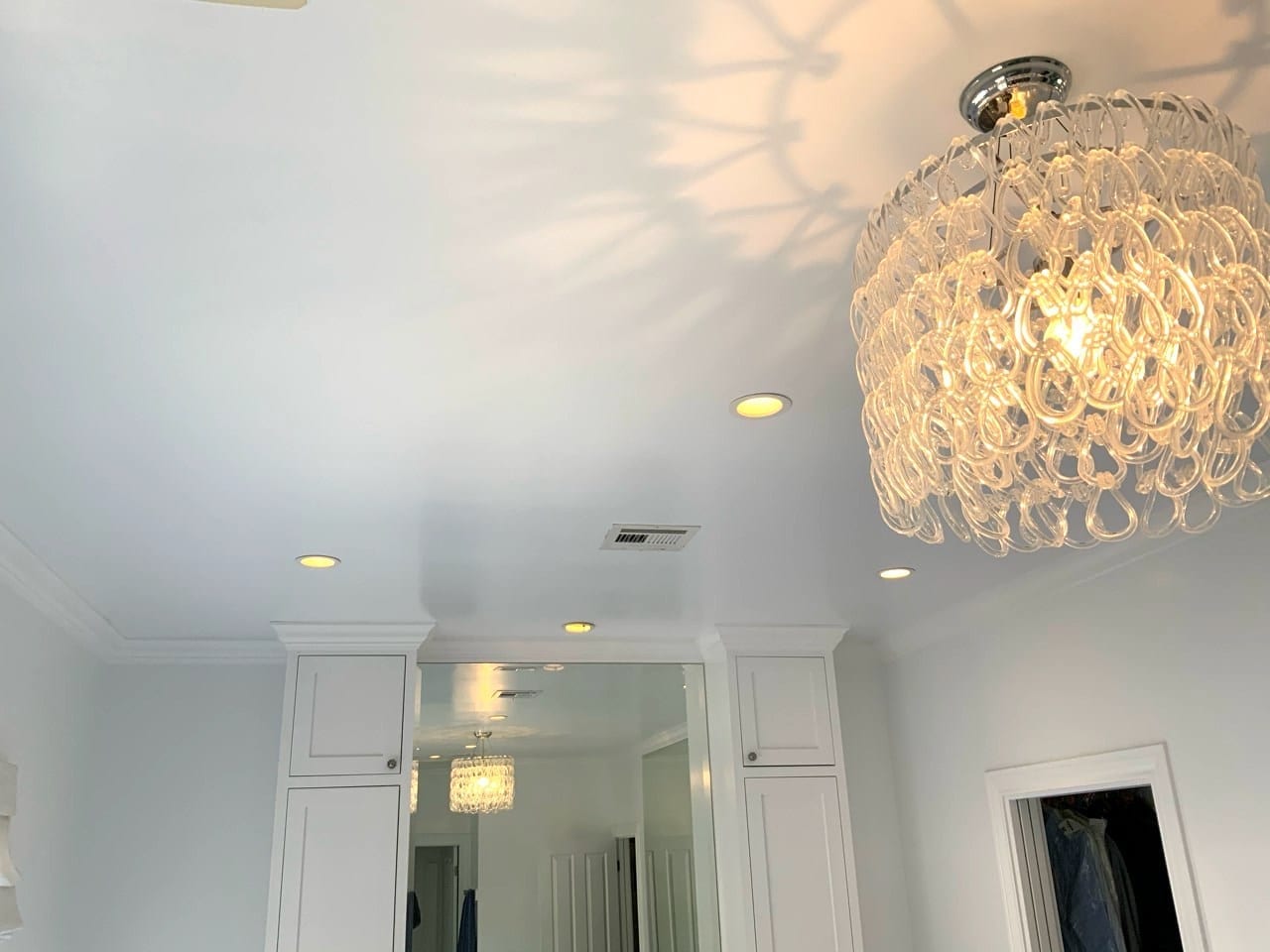 new ceiling texture - living with chandelier