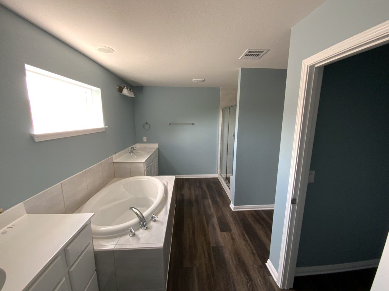 Painted Master Bathroom light blue Painted Master Bathroom light blue