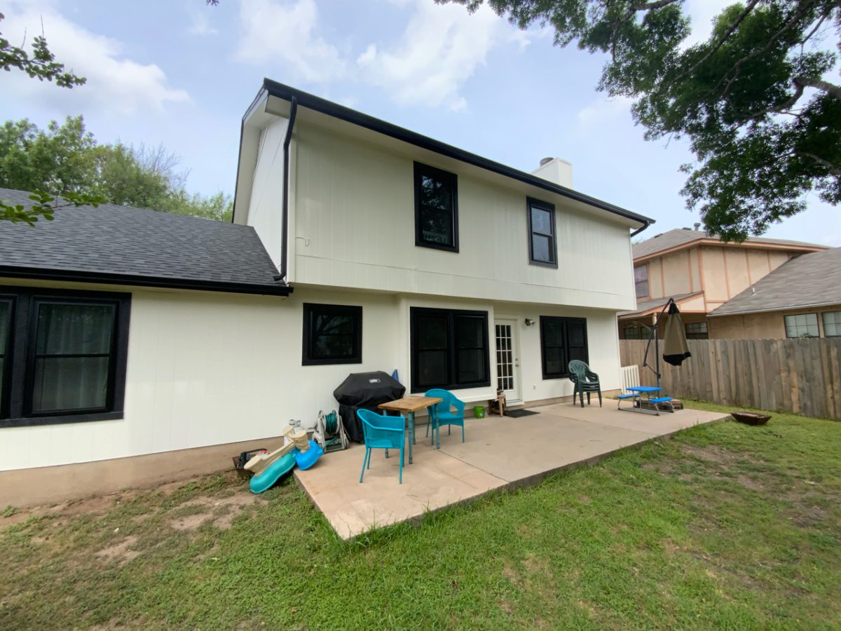 Limewashed house after repainting Limewashed house after repainting