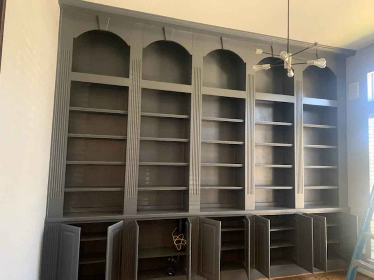 study cabinets after painting