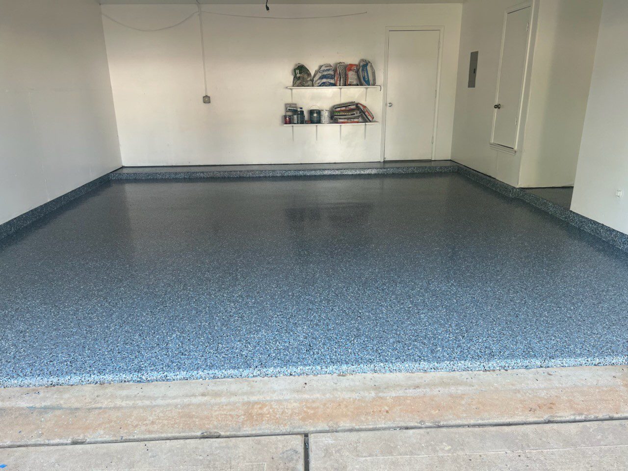 Finished gray armorpoxy garage floor